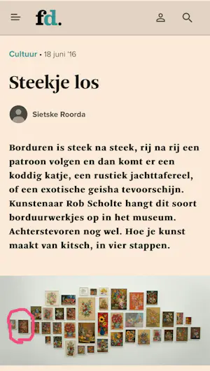 Rob Scholte - Bloemstuk ( omgekeerd borduurwerk ) kopen? Bied vanaf 300!
