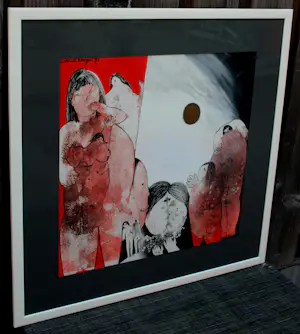 Ans Wortel - Ingelijste gouache: Over hoe mensen samen horen... - 1972 kopen? Bied vanaf 399!