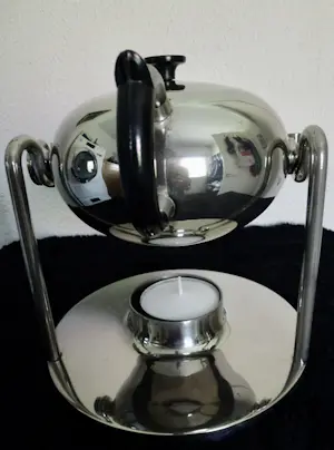 Curiosa - Vintage Tuimel theepot - Bakeliet en Chroom - jaren '50. kopen? Bied vanaf 50!