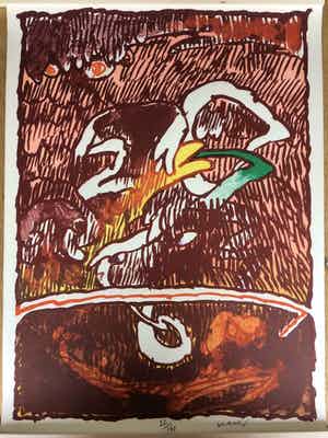 Pierre Alechinsky - Great Flying Object - 1978 verkocht voor € 799!