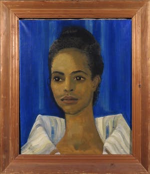 Elinka Oosterom-de Gustowska - Olieverf op doek, Surinaamse in schouwburg kopen? Bied vanaf 50!