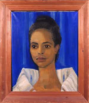 Elinka Oosterom-de Gustowska - Olieverf op doek, Surinaamse in schouwburg verkocht voor € 50!