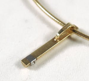 14K Goud - Collier met diamant bezette hanger (inclusief certificaat) kopen? Bied vanaf 170!