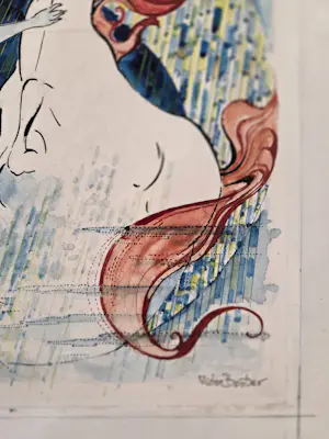 Victor Bouter - Vrouw en Eenhoorn. Naakt. Illustratie voor boek Fidessa van Louis Couperus. kopen? Bied vanaf 119!