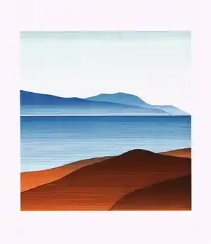 Claudia Keller - Kleurenzeefdruk HEUVELLANDSCHAP Handgesigneerd. verkocht voor € 55!