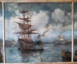 Martin van Waning - Havengezicht met zeilschepen kopen? Bied vanaf 1000!