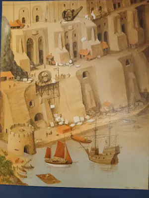 Ivan Good - Babel toren aan zee met vissersboot kopen? Bied vanaf 400!