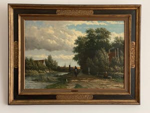 Jan Heppener - Zomerlandschap langs de Vliet bij Leidschendam kopen? Bied vanaf 2000!