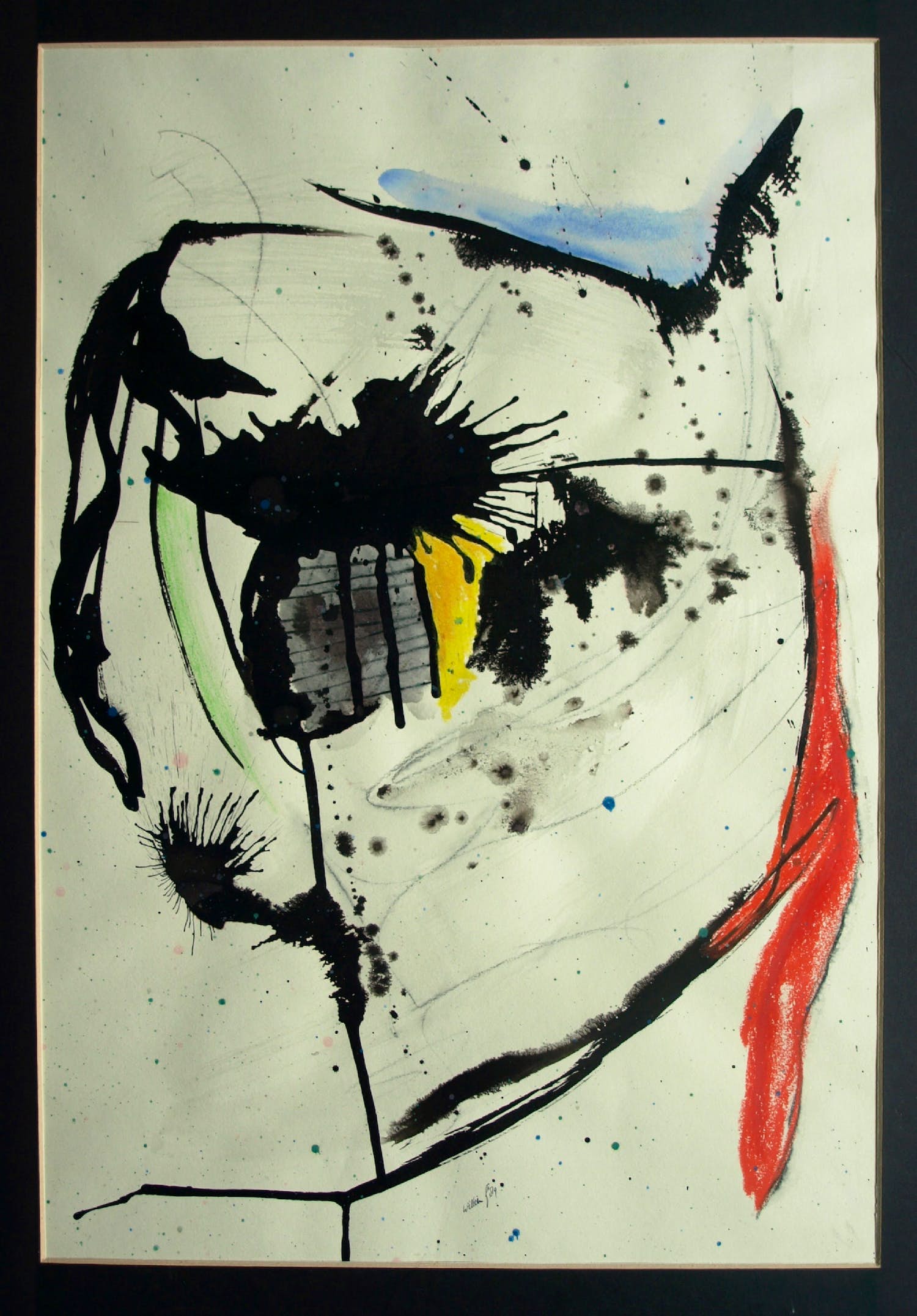 Willem Frijling - Ingelijst, Pastel en inkt , The Jailor Feeling - 1989 verkocht voor € 40!