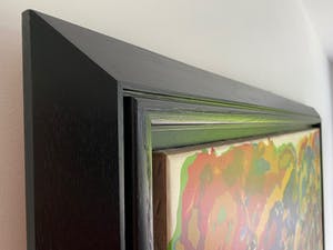 AcheterWim Ricourt - bijzondere, grote zeefdruk gekleefd op doek in massieve eiken kader? Enchérissez de 180!