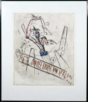 Henk Visch - Kleurenets, Verlangens - Ingelijst verkocht voor € 50!