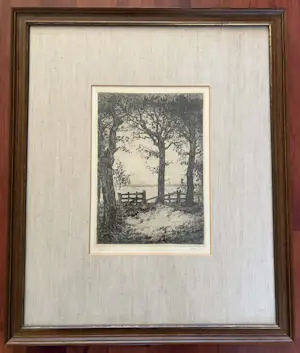 Anton Pieck - Drie bomen, Eigen Druk, Prachtige ets kaufen? Bieten Sie von 395!