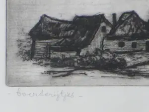 Cor de Wolff - Boerderijtjes - Ets kopen? Bied vanaf 30!