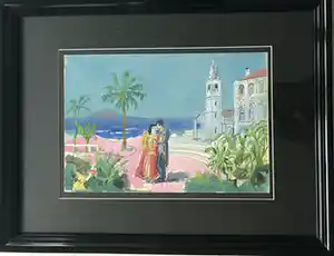 Harm Kamerlingh Onnes - Romantisch liefdespaar - Aquarel op papier verkocht voor € 285!