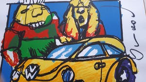 Herman Brood - VW Beetle - ZGAN - Ingelijst kopen? Bied vanaf 150!