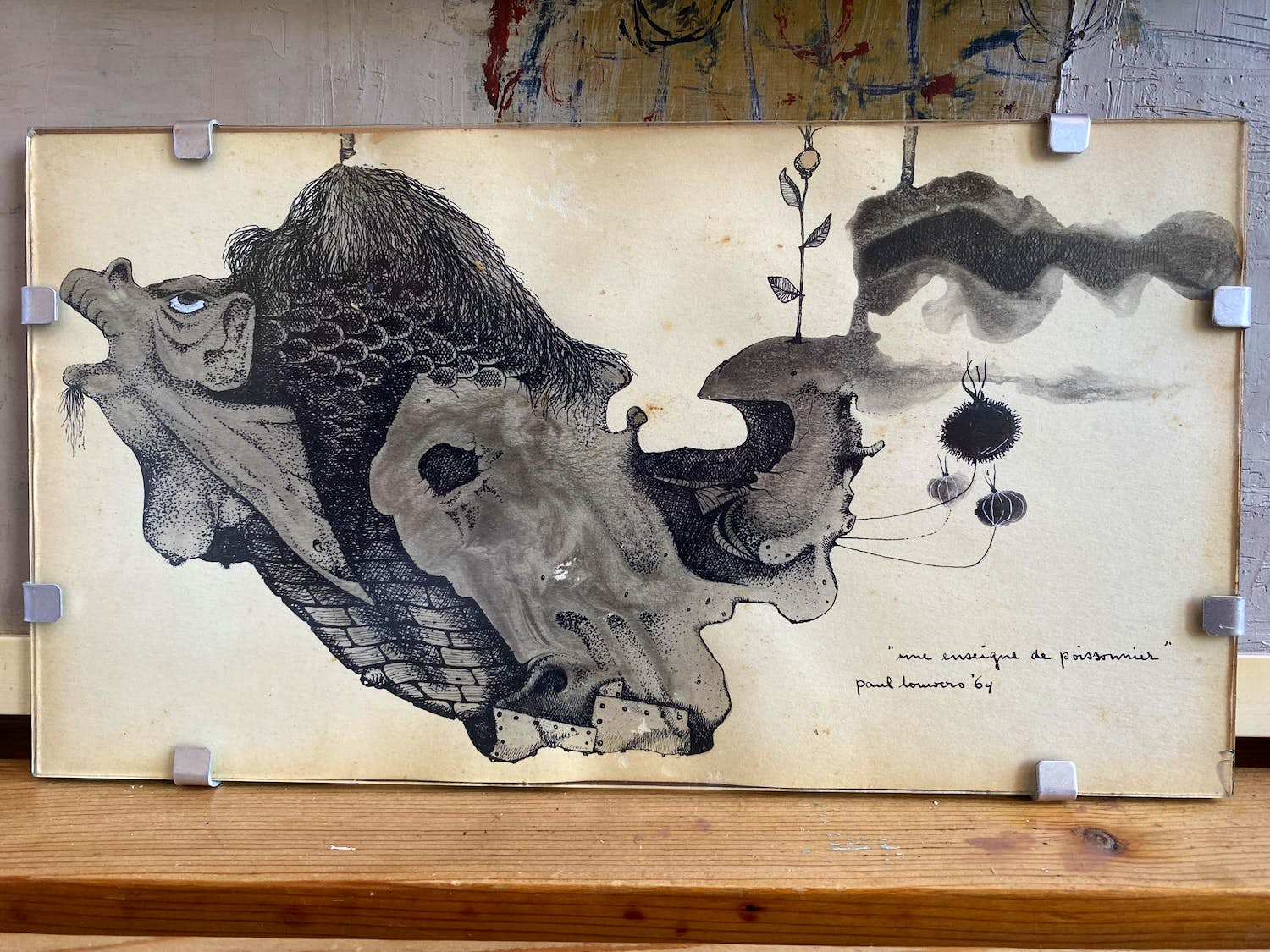 Paul Louwers - Un enseigne de poisonneur verkocht voor € 35!