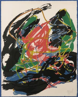 Karel Appel - Litho, A Beast Drawn Man D - Ingelijst kopen? Bied vanaf 1!