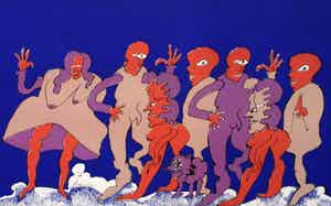 Lucebert - Litho: Vrienden en vriendinnen(gedicht achterop) verkocht voor € 249!