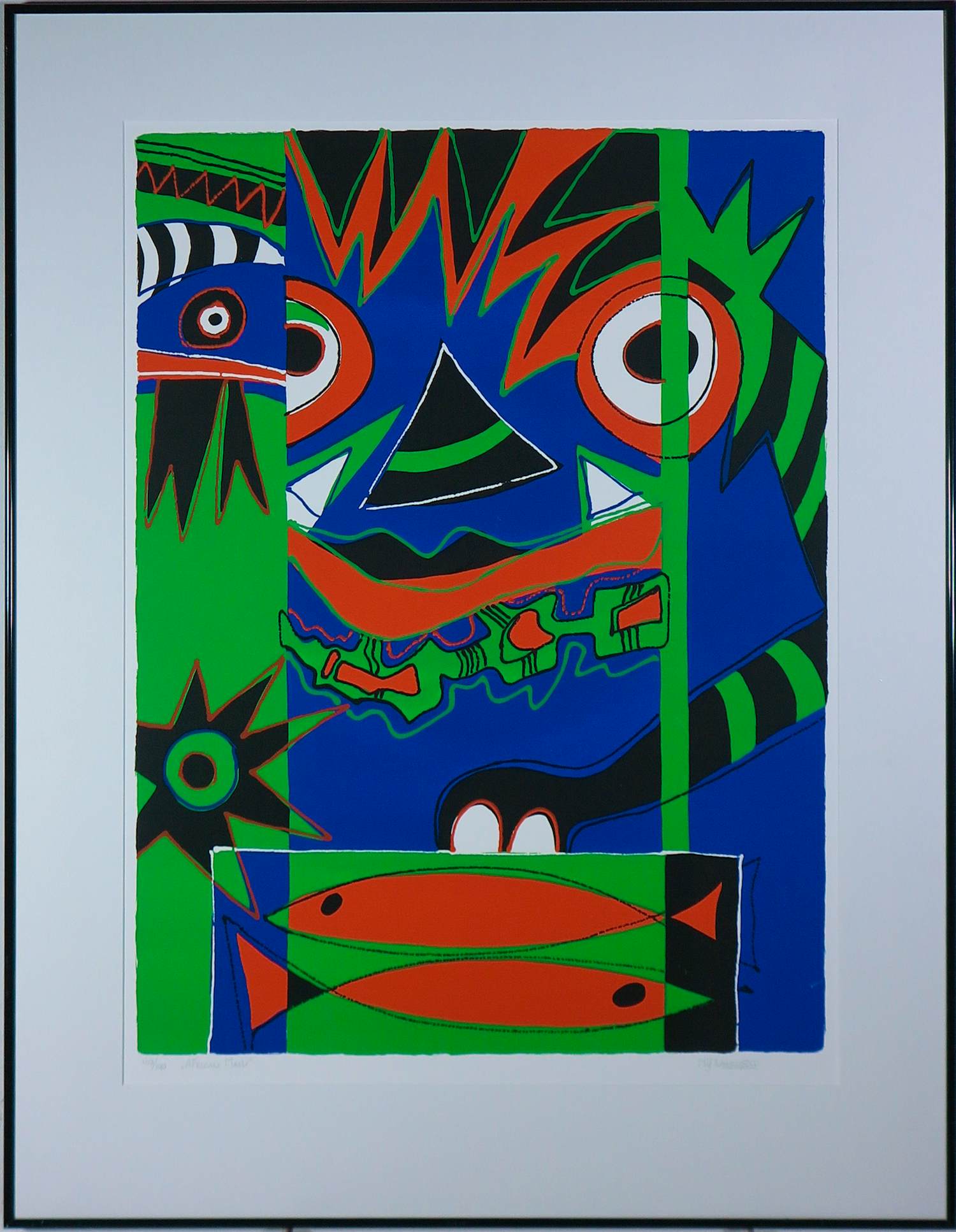 Marianne Naerebout - Zeefdruk, African Mask - Ingelijst kopen? Bied vanaf 50!
