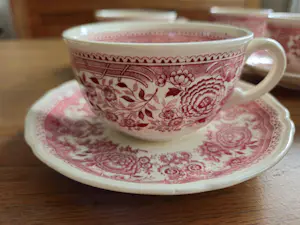 Villeroy en Boch - Burgenland rood kop en schotels- 5x kopen? Bied vanaf 50!