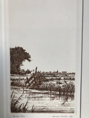 Harmen Kooistra - Landschap met zicht op dorp kopen? Bied vanaf 25!