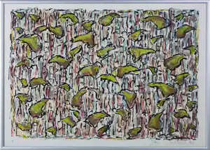 Jan Wolkers - Zeefdruk op papier, Winterbeelden X - Ingelijst verkocht voor € 146!