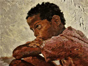 Niet of onleesbaar gesigneerd - Groot Zuid-Amerikaans olieverf "el Chico / straatjongen" gesigneerd kopen? Bied vanaf 1!