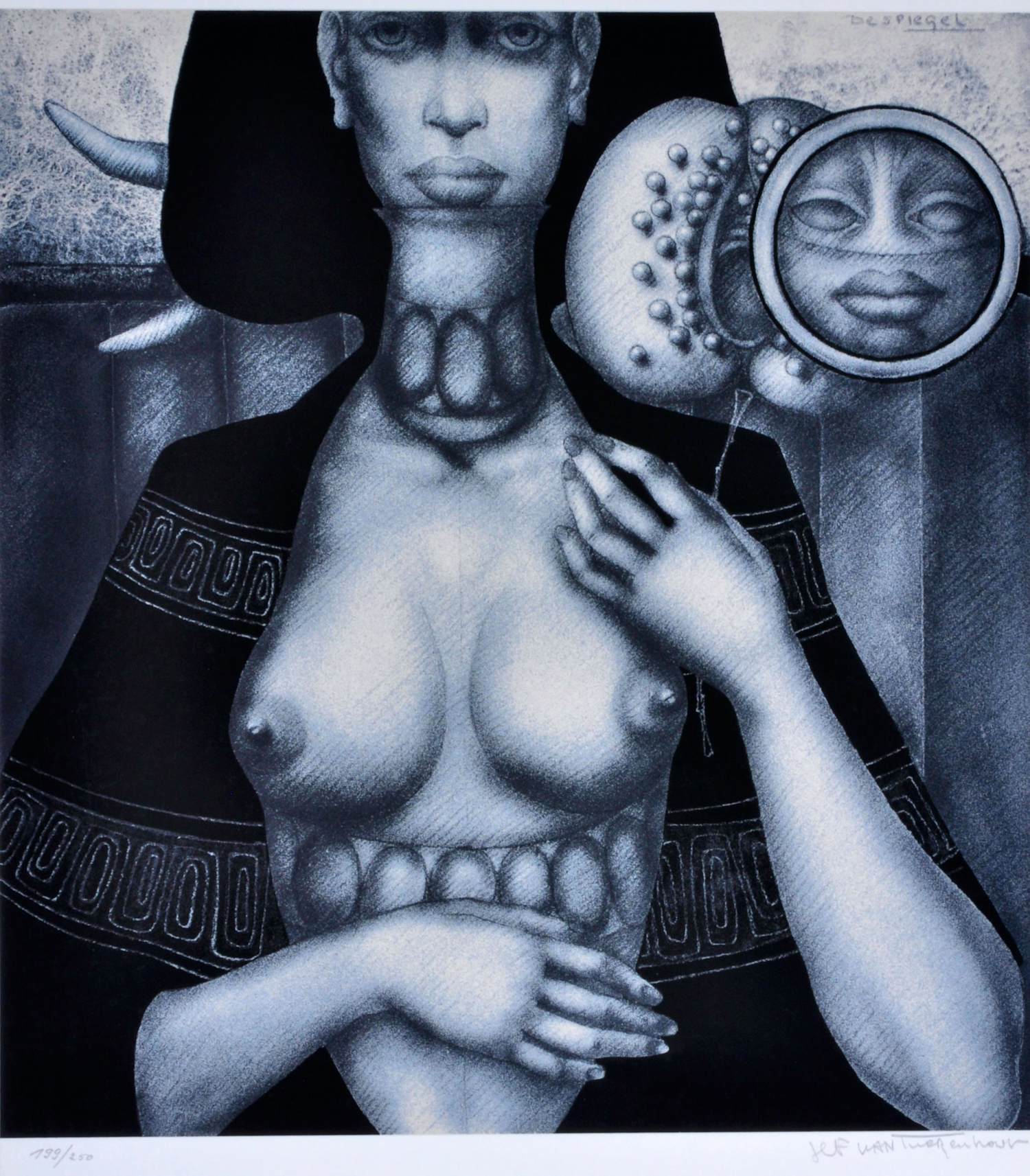 Jef van Tuerenhout - De Spiegel - Zeefdruk - Gesigneerd - 54x42 cm - 1977 kopen? Bied vanaf 90!