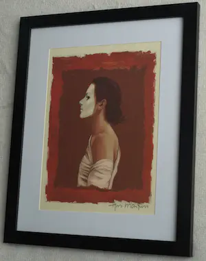 Ans Markus - Ingelijste prent, Portret met wit masker + herkomstgegevens – 1998 kopen? Bied vanaf 1!