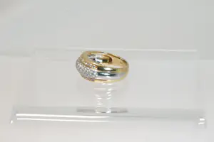23 - Schitterende 14 Krt bi-color gouden  fantasie ring totaal 1.10 ct diamant. kopen? Bied vanaf 880!