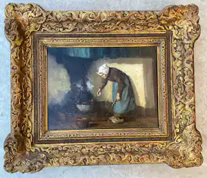 Hendrikus van Langen - Vrouw aan het koken verkocht voor € 70!