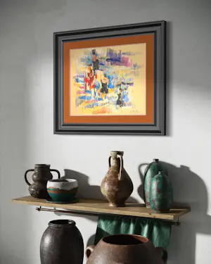 Rene Mels - Prächtige abstrakte Bleistiftzeichnung, um 1955 kopen? Bied vanaf 120!