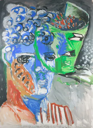 Fernando Lange Walton - Gouache, Intento y Febreros - Ingelijst kopen? Bied vanaf 120!