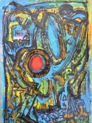 Ernst Vijlbrief - ABSTRACTIE / OLIEVERF PAPIER / 98x64cm / SIG / 1995 kopen? Bied vanaf 1!