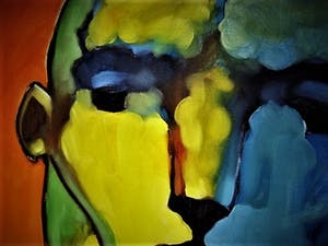 Niet of onleesbaar gesigneerd - Gesigneerd "Valdes" Expressionistisch olieverf op doek portret kopen? Bied vanaf 1!