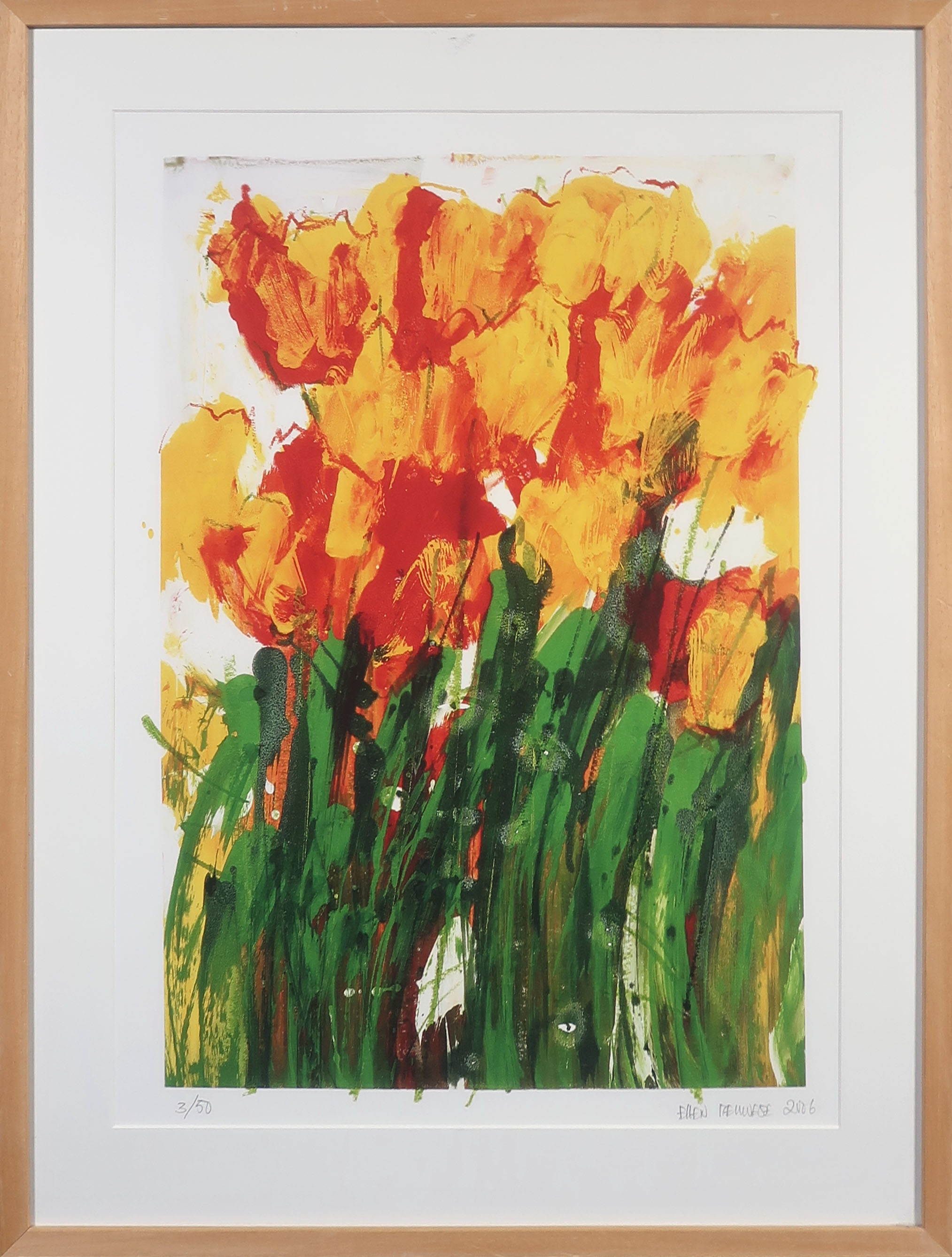 Ellen Meuwese - Giclée, Tulpen - Ingelijst verkocht voor € 1!