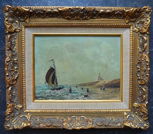 Niet of onleesbaar gesigneerd - Zeezicht - Olieverf op paneel kopen? Bied vanaf 10!