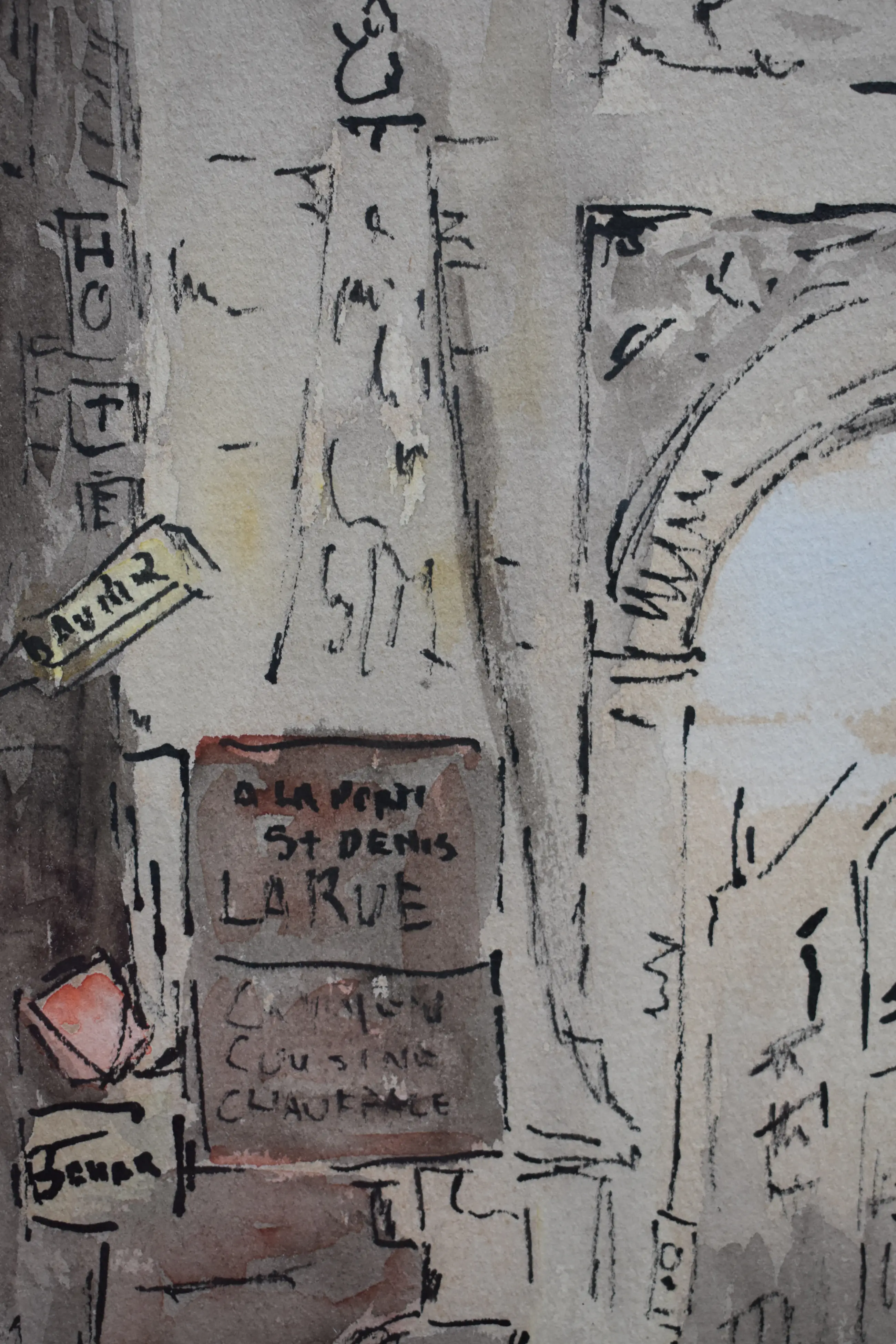 Jan Korthals St.Denis Parijs, wandelaars circa 1952 Verkocht