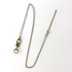 Platina collier met goud met platina hanger bezet met roos diamant 0.25ct kopen? Bied vanaf 400!