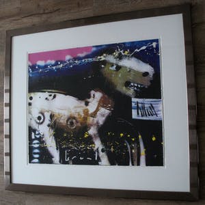 Herman Brood - Ingelijste zeefdruk: Nightrider (prachtige lijst!) kopen? Bied vanaf 395!