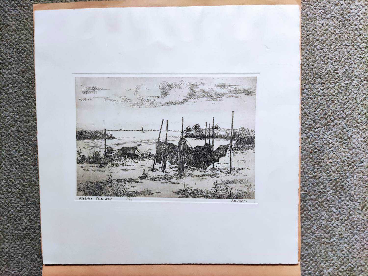 Piet de Vries - 4 etsen met landschap inFriesland kopen? Bied vanaf 40!