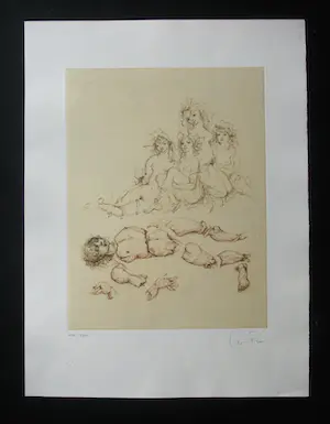 Leonor Fini - VIER MÄDCHEN MIT ZERSTÖRTER PUPPE kopen? Bied vanaf 170!