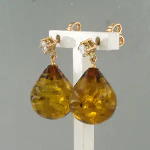 18k gouden oorhangers met barnsteen en briljant geslepen diamant tot. 0.18ct kaufen? Bieten Sie von 340!