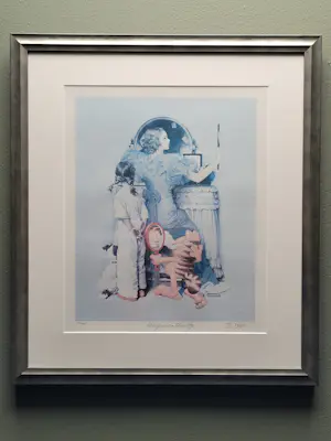 Jim Davis - Norman Rockwell, Garfield, HANDGESIGNEERD, Schilderij in lijst kaufen? Bieten Sie von 200!