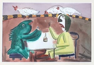 Roman Zuzuk - Prachtige aquarel - Uniek werk - Gesigneerd en gedateerd - 1999 kopen? Bied vanaf 95!