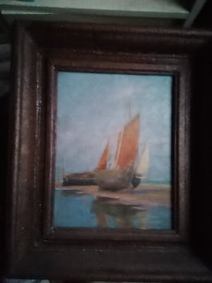 Edgard Farasyn - 'Zeilboten op het strand' kopen? Bied vanaf 495!