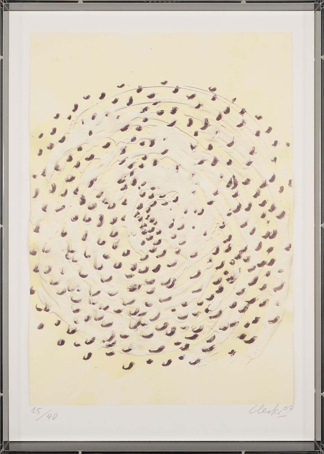AcheterGünther Uecker - Expressieve Litho - 2003 - Editie van slechts 40 - in Swiss hand-made case? Enchérissez de 1190!