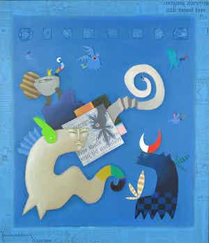 Frank Slabbinck - Acryl op doek, Een nieuwe reis verkocht voor € 250!