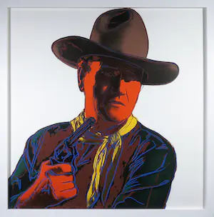 AcheterAndy Warhol - Zeefdruk, John Wayne, uit Cowboys & Indians - Ingelijst? Enchérissez de 1!