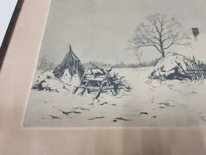 Paul van der Ven - Oud Hollandse boerderij in besneeuwd landschap kopen? Bied vanaf 10!